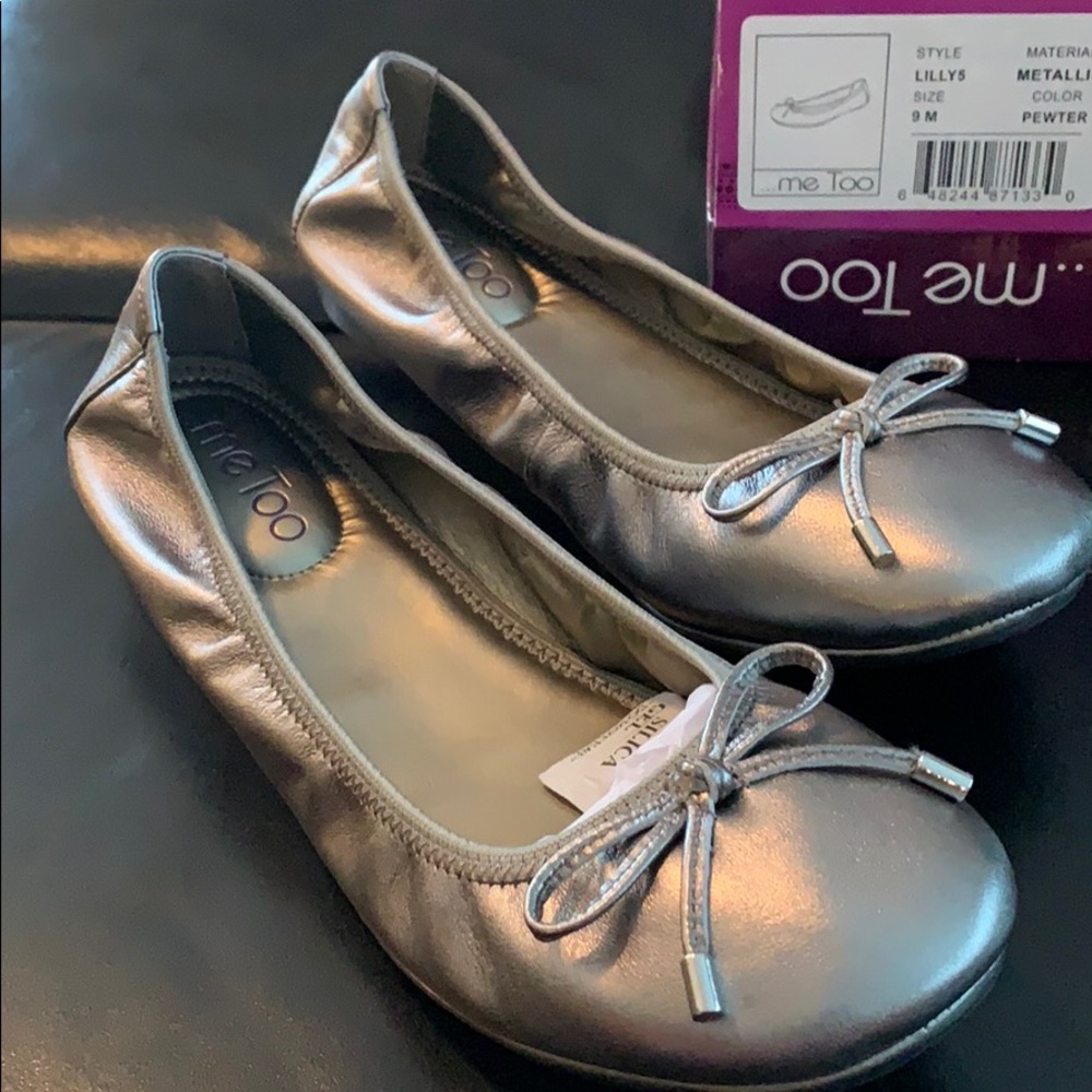 Me too flats- Pewter new in box.